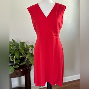 Ann Taylor red faux wrap dress, size 6P